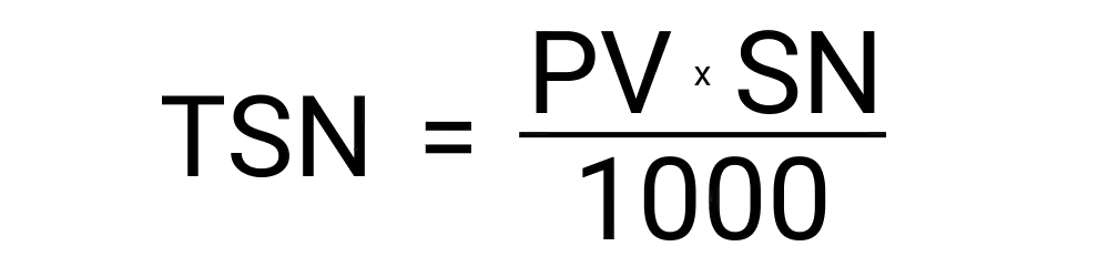 An image showing the formula for calculating pool salinity.